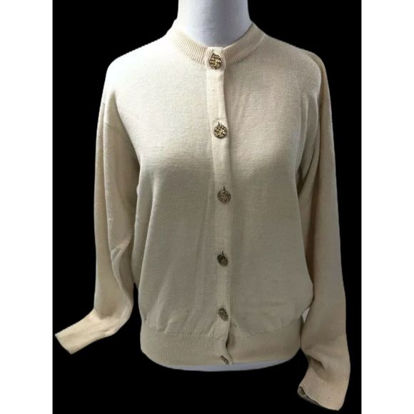 Ballantyne Scotland Cream Cardigan Sweater 40 M/L - Picture 1 of 9